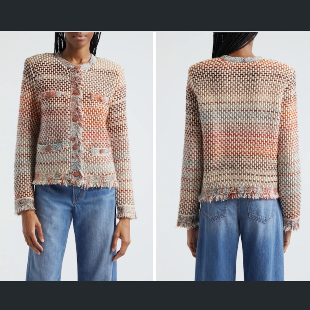 Veronica Beard Sariyah Ombré Knit Jacket in LARGE NWT
